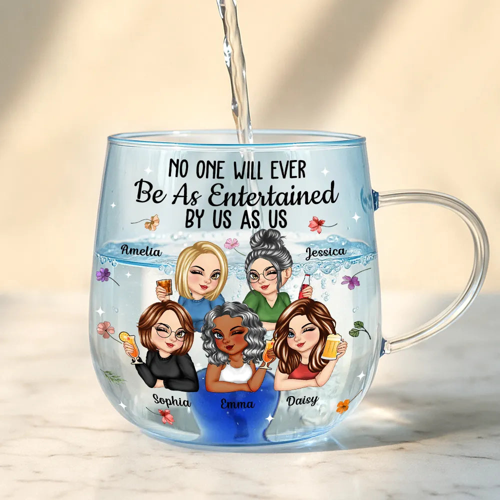 Gift For Bestie,Gifts For Colleagues,Gift For Sisters,Funny,Gift For Sibling - No One Will Ever Be As Entertained By Us As Us Bestie - Personalized Gradient Glass Mug