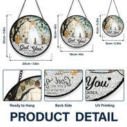 Love,Anniversary,Wedding Anniversary,Gift For Couples,Engaged,Married  - The Date We Became Mr & Mrs Wedding Couple - Personalized Stained Glass Window Hanging Suncatcher