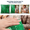 Gift For Couples,Happy,Family,Pet Lovers,Gift For Bestie,Gift For Grandparents,Parents,Gift For Grandma,Gift For Mother - Custom Photo Glass Portrait Mom Grandma Parents Family - Personalized Sequin Pillow, Mermaid Sequin Cushion Magic Reversible Throw Pillow