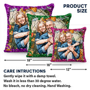 Custom Photo Glass Portrait Mom Grandma Parents Family - Personalized Sequin Pillow, Mermaid Sequin Cushion Magic Reversible Throw Pillow