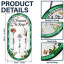 Happy,Gift For Bestie,Old Best friends,Gift For Sisters - Birth Flower Grow An Old Friend - Personalized Rounded Rectangle Stained Glass Suncatcher