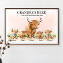 Gift For Grandma,Gift For Grandpa,Love - Grandma Grandpa I Love You To The Moo-oon And Back Highland Cow - Personalized Poster