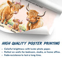 Gift For Grandma,Gift For Grandpa,Love - Grandma Grandpa I Love You To The Moo-oon And Back Highland Cow - Personalized Poster