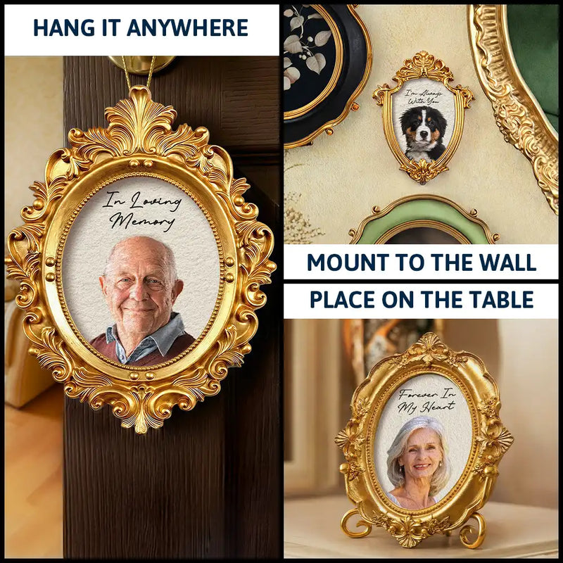 Memorial,Parents,Gift For Grandparents,Family,Gift For Sibling,Gift For Mother,Gift For Father,Sad,Dog Lovers,Cat Lovers,Pet Lovers,Non-Eng,Photo - Custom Photo Memorial I'm Always With You - Personalized Ornate Frame