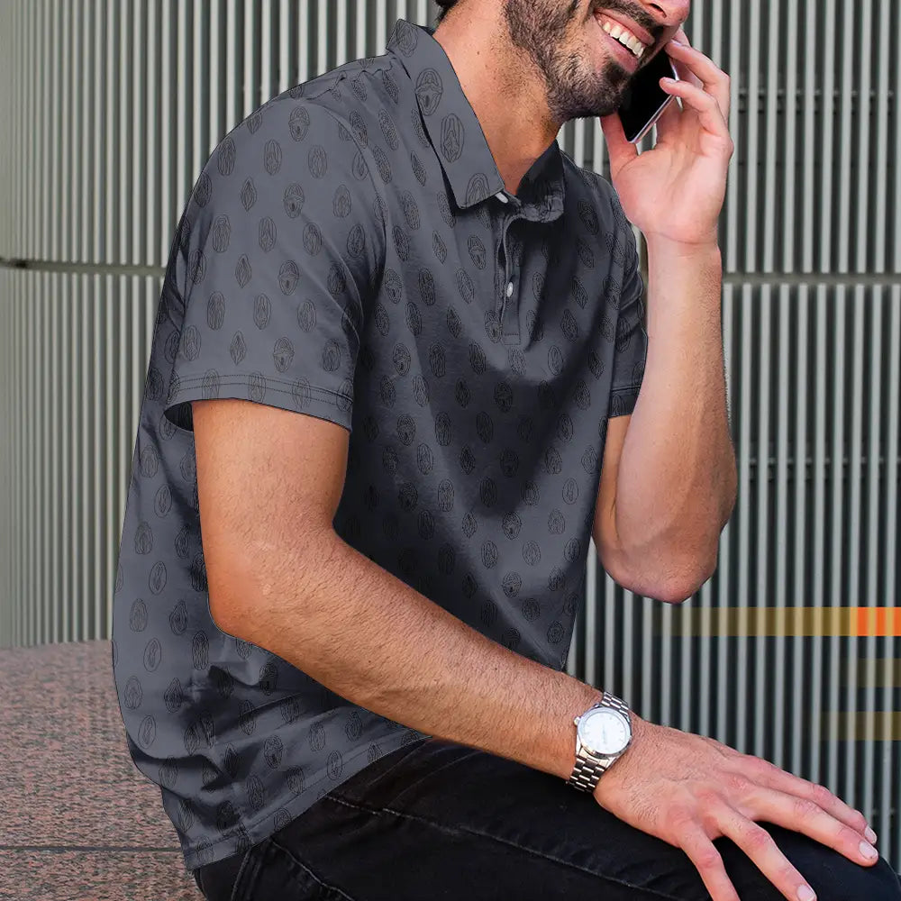 Gift For Husband,Gift For Boyfriend,Funny,Independence Day,Icon,Humorous - Husband Summer Vibe Hidden Funny Naughty Pattern - Personalized Polo Shirt