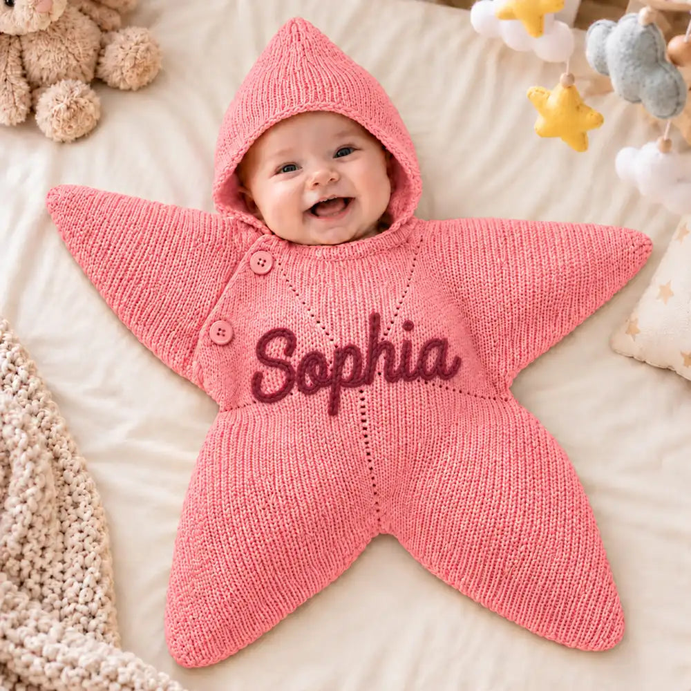 Adorable,Christmas,First Christmas,Gift For Baby,Icon,New Baby - Baby's First Christmas, Baby Shower Gift For Newborn, New Parents - Personalized Embroidery Letter Baby Star Suit