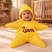 Adorable,Christmas,First Christmas,Gift For Baby,Icon,New Baby - Baby's First Christmas, Baby Shower Gift For Newborn, New Parents - Personalized Embroidery Letter Baby Star Suit