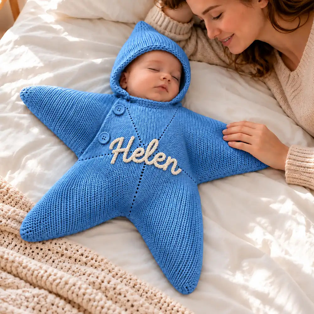 Adorable,Christmas,First Christmas,Gift For Baby,Icon,New Baby - Baby's First Christmas, Baby Shower Gift For Newborn, New Parents - Personalized Embroidery Letter Baby Star Suit