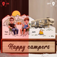 Camping,Campsite,Gift For Couples,Happy,Gift For Husband,Gift For Girlfriend,Gift For Boyfriend,Gift For Wife - Making Memories One Campsite 3d Couple - Personalized Custom Shaped Light Box