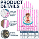 Back To School,Gift For Kids,Beach,Summer,Adorable,Vector - Making Waves In First Grade Summer Trip - Personalized Kids Hooded Poncho Towel