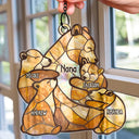 Gift For Grandma,Grandma - Grandkids,Happy,Gift For Mother - Mama Bear Stained Glass Effect - Personalized Window Hanging Suncatcher Ornament