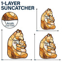 Gift For Grandma,Grandma - Grandkids,Happy,Gift For Mother - Mama Bear Stained Glass Effect - Personalized Window Hanging Suncatcher Ornament