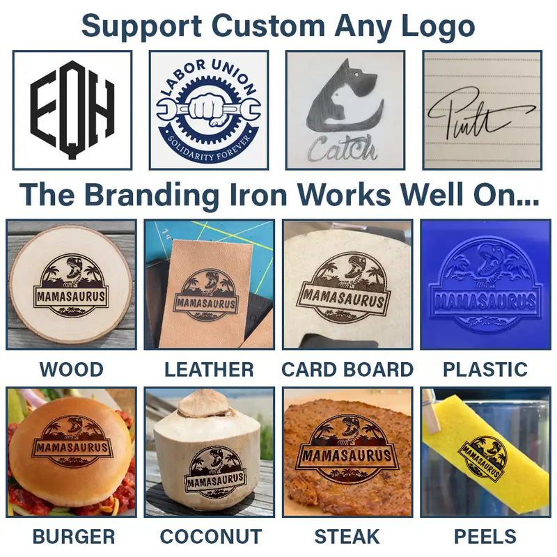 Family, Funny - Mama Papa Saurus - Personalized Grilling Branding Stamp