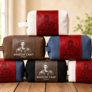 Confident,Gift For Men,Gift For Yourself,Custom Text - Man Stuff - Personalized Leather Canvas Toiletry Bag