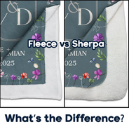 Gift For Couples, Wedding Anniversary, Married, Love - Married Couple Birth Flower Letter - Personalized Fleece Blanket, Sherpa Blanket