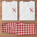 Romantic,Gift For Couples,Custom Text - Matching Couple Plaid Pattern - Personalized Loungewear Set