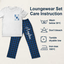 Romantic,Gift For Couples,Custom Text - Matching Couple Plaid Pattern - Personalized Loungewear Set