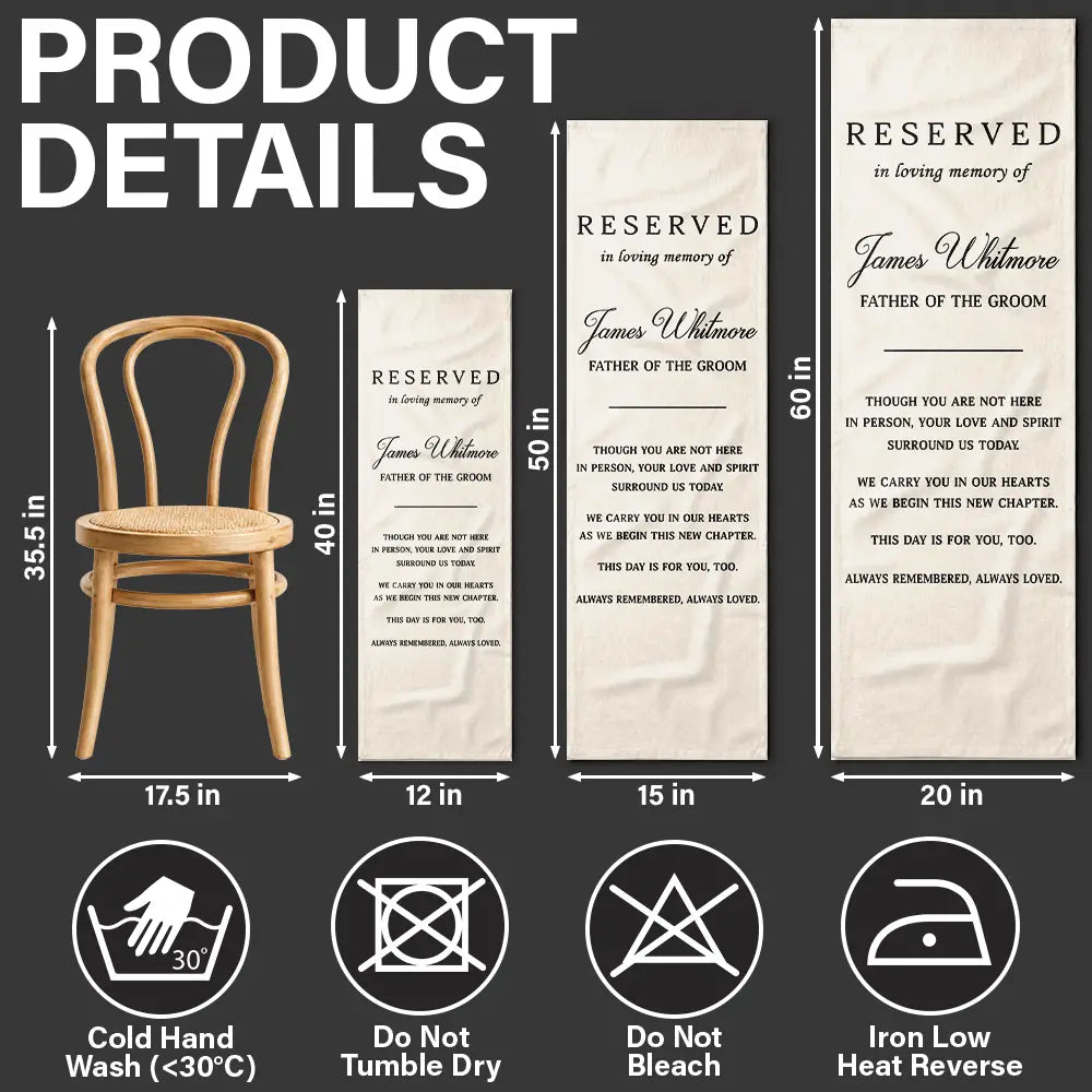 Sentimental,Family,Wedding,Custom Text - Memorial Always Remembered Always Loved - Personalized Chair Sign