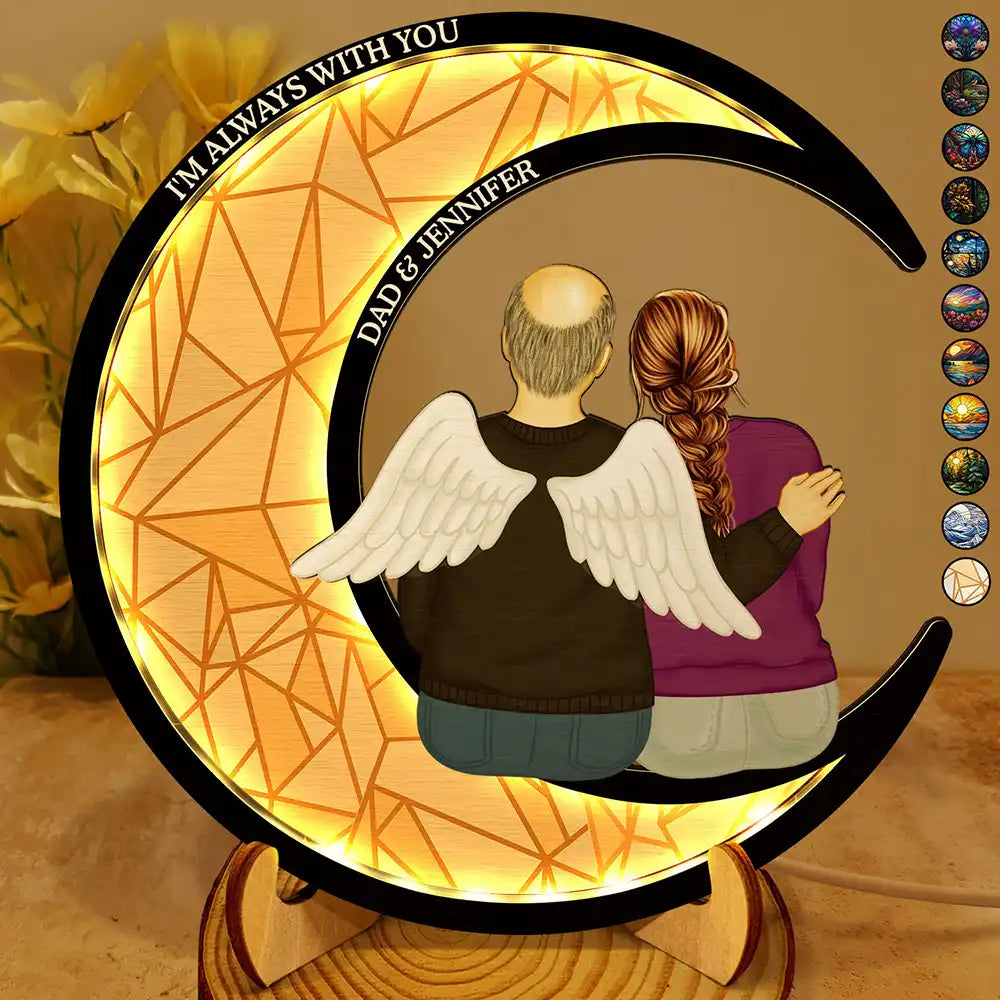 Memorial Always With You - Personalized LED Light Wooden Plaque