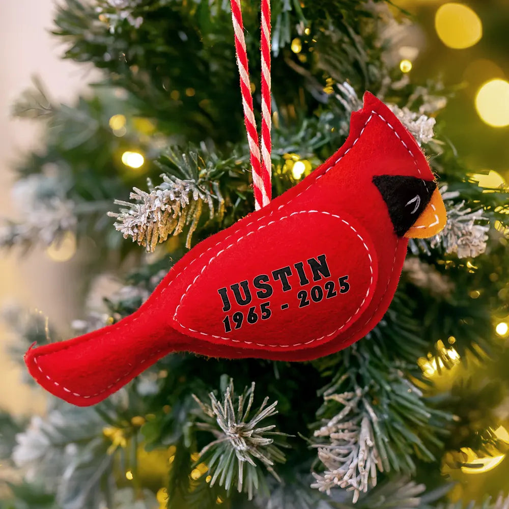 Family, Memorial, Love, Christmas - Memorial Cardinal Angels Appear I'm Always With You - Personalized Wool Felt Ornament