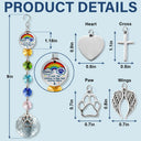 Christmas,Sympathetic,Pet Lovers,Memorial,Custom Text - Memorial Dog Cat Pet You Left Paw Prints On My Heart - Personalized Crystal Suncatcher With Charm