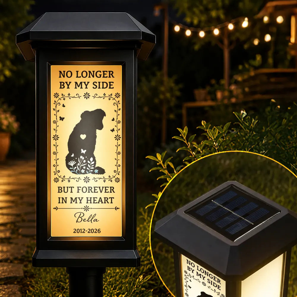 Christmas,Sympathetic,Dog Lovers,Pet Lovers,Memorial,Vector - Memorial Dog Forever In My Heart - Personalized Solar Garden Light