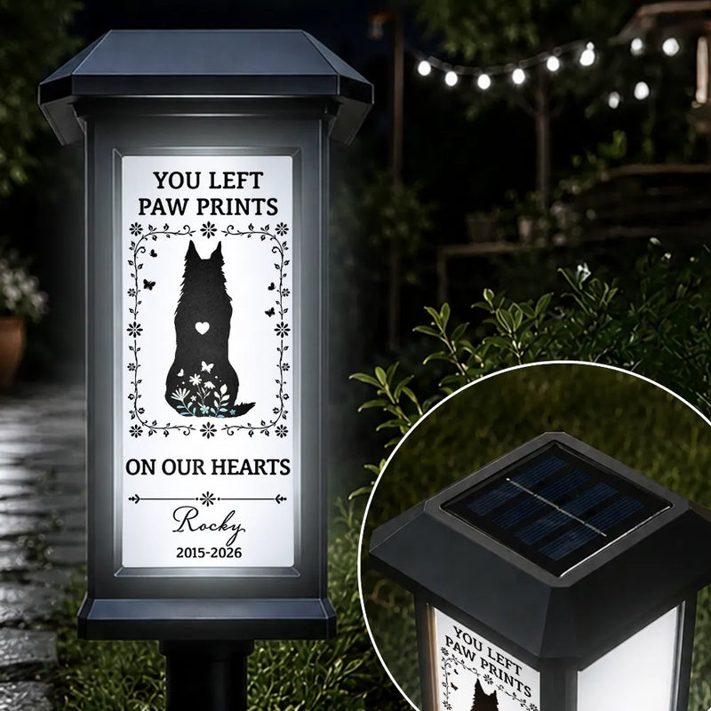 Christmas,Sympathetic,Dog Lovers,Pet Lovers,Memorial,Vector - Memorial Dog Forever In My Heart - Personalized Solar Garden Light