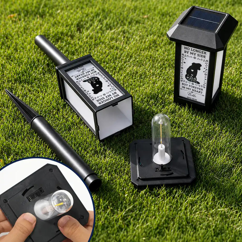 Christmas,Sympathetic,Dog Lovers,Pet Lovers,Memorial,Vector - Memorial Dog Forever In My Heart - Personalized Solar Garden Light