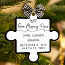 Memorial,Gift For Women,Gift For Men,Family,Sad,Top Market - Memorial Family Our Missing Piece - Personalized Custom Shaped Wooden Ornament