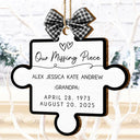 Memorial,Gift For Women,Gift For Men,Family,Sad,Top Market - Memorial Family Our Missing Piece - Personalized Custom Shaped Wooden Ornament