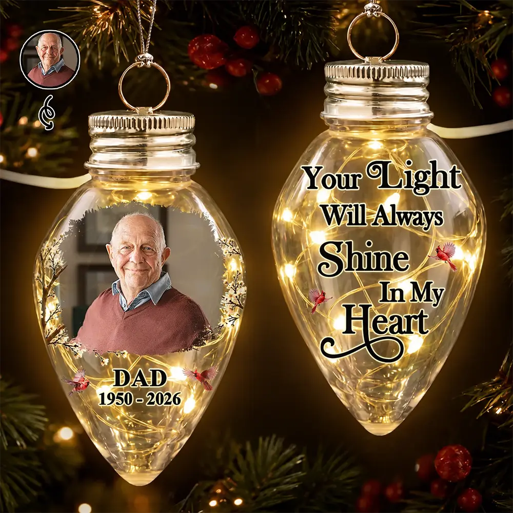 Christmas, Custom Photo, Family, Memorial, Memorial Loved One, Sentimental, Upload Full Photo - Memorial Gift For Mom Dad Family - Personalized Custom Photo I'm Always With You Chili Bulb LED Light