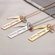 Gift For Mother, Memorial, Love - Memorial Mom Grandma Birth Month Gemstone - Personalized Birthstone Charm Necklace