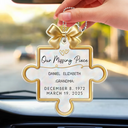 Memorial, Gift For Women, Gift For Men, Family, Sad, Top Market - Memorial Our Missing Piece 3D Effect - Personalized Acrylic Car Hanger