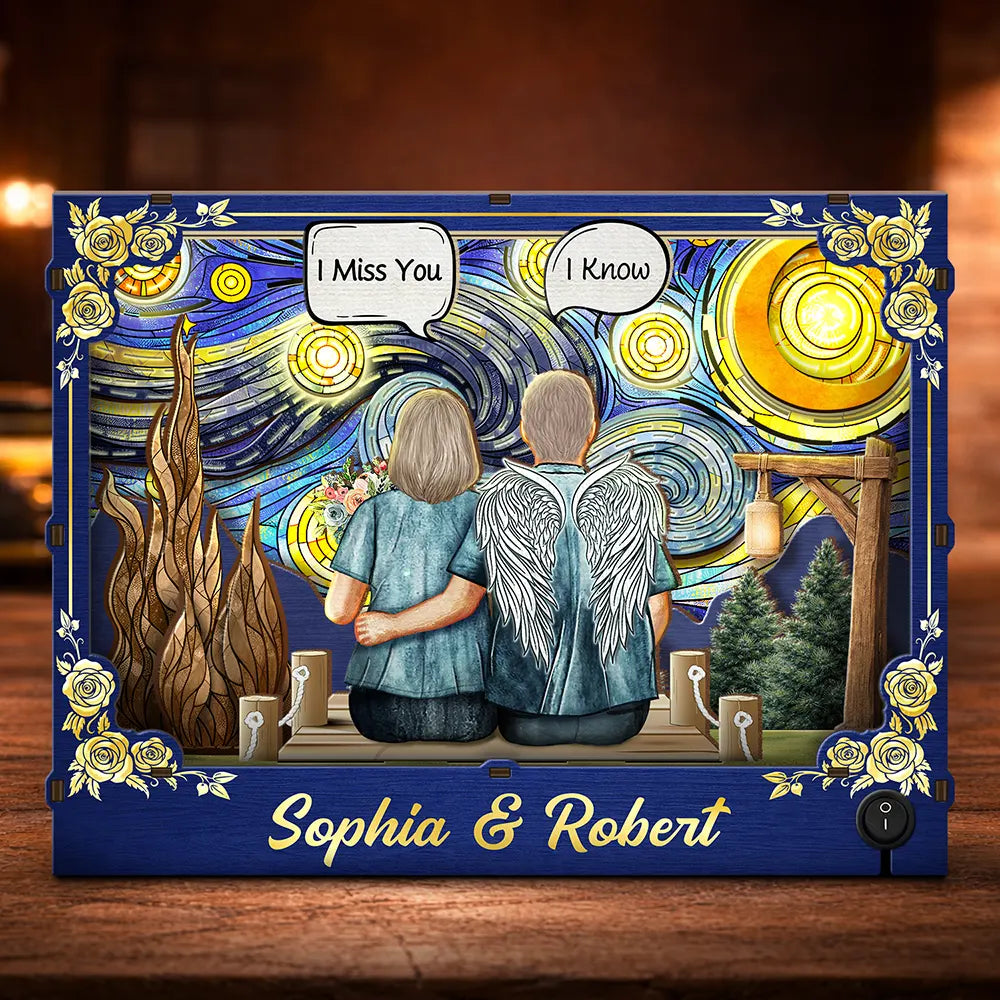 Family,Memorial,Love,Sad,Non-Eng,Vector,Sympathetic - Memorial Still Talk About You Family Starlit Night - Personalized DIY Book Nook Kit