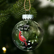 Family, Gift For Women, Gift For Men, Memorial, Sad, Top Market, Christmas - Memorial We're Always With You - Personalized Ball Ornament