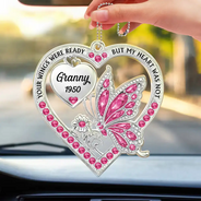 Memorial,Family,Gift For Men,Gift For Women,Sad,Top Market - Memorial Your Wings Were Ready 3D Effect - Personalized Acrylic Car Hanger