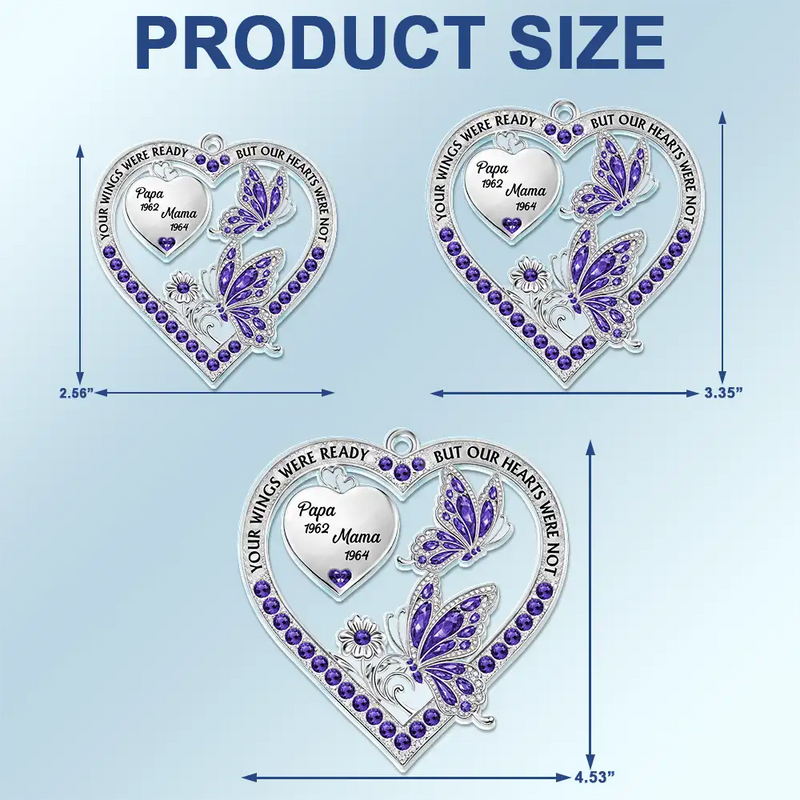 Memorial,Family,Gift For Men,Gift For Women,Sad,Top Market - Memorial Your Wings Were Ready 3D Effect - Personalized Acrylic Car Hanger