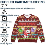 Cat Lovers, Funny - Meowy Catmas 3D Effect Hanging Cat Fun Tinsel - Personalized Unisex Ugly Sweater