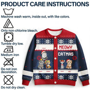 Cat Lovers,Cat Mom,Funny,Christmas - Meowy Catmas Funny 3D Effect Cats - Personalized Cardigan
