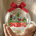 Christmas,Family,Happy - Merry Christmas All Family 3D Effect - Personalized 3D Acrylic Ball Ornament