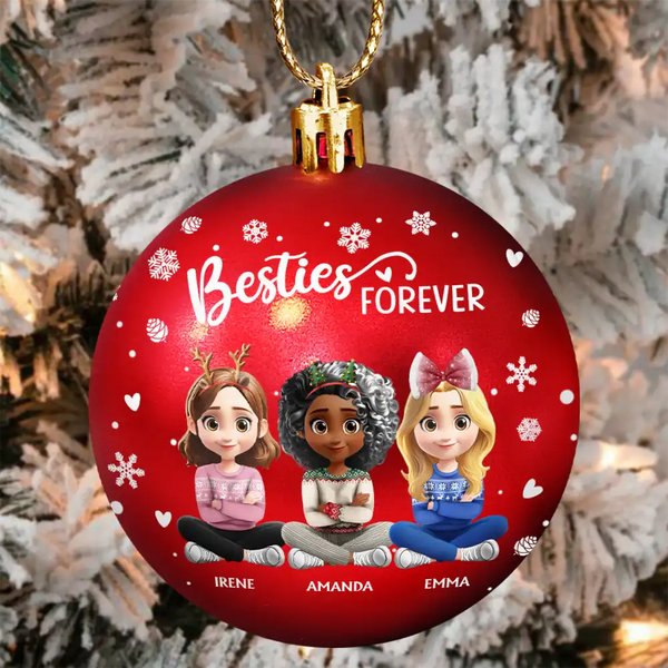 Gift For Bestie, Christmas, Happy - Merry Christmas My Besties - Personalized Ball Ornament