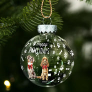 Dog Lovers,Pet Lovers,Happy,Christmas - Merry Woofmas - Personalized Ball Ornament