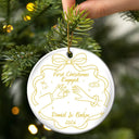 First Christmas,Christmas,Romantic,Gift For Couples,Icon - Merry & Married First Christmas Couple - Personalized Circle Ceramic Ornament
