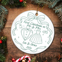 First Christmas,Christmas,Romantic,Gift For Couples,Icon - Merry & Married First Christmas Couple - Personalized Circle Ceramic Ornament