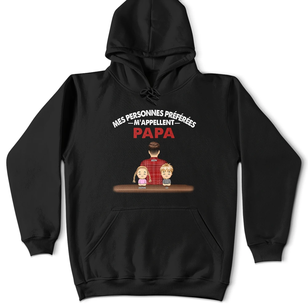Gift For Husband,Parents,Gift For Yourself,Gift For Men,Gift For Grandpa,Gift For Father,Love,French,Gift For Grandparents,Non-Eng,Vector,Adorable - Mes Personnes Préférées M’appellent Papi - T-Shirt Personnalisé