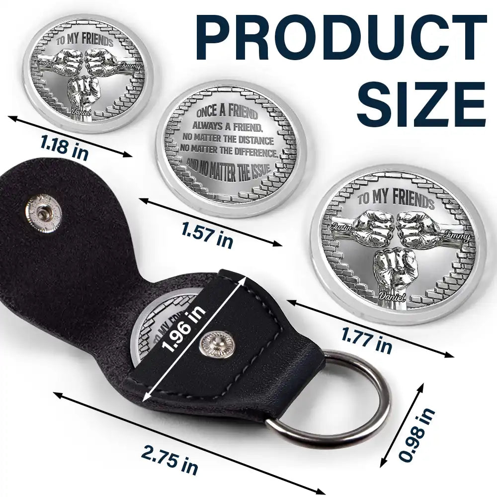 Gift For Brothers,Cousin,Gift For Sibling,Non-Eng,Icon,Proud - Metal Effect Always A Brother - Personalized Leather Pocket Hug