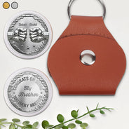 Gift For Brothers,Cousin,Gift For Sibling,Gift For Father,Gift For Husband,Gift For Grandpa,Gift For Son,Gift For Grandkids,Gift For Men,Non-Eng,Icon,Humorous - Metal Effect Congrats On Being My Brother - Personalized Leather Pocket Hug