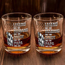 Gift For Grandpa,Gift For Father,Gift For Men,Happy,Proud - Metal Effect Legend Husband Dad Grandpa - Personalized Whiskey Glass