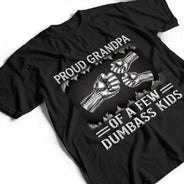 Gift For Father,Proud,Icon - Metal Effect Proud Dad Of A Few Kids - Personalized T Shirt