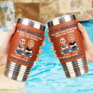 Top Market,Gift For Son,Gift For Children,Proud,Vector - Metal Effect Watching You Be A Dad - Personalized Leather Tumbler